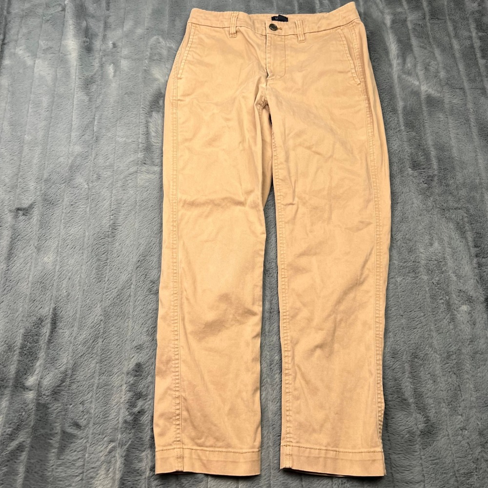J.Crew Womens Stretch Chino Pants Tan Khaki Straight Leg Size 0 15546